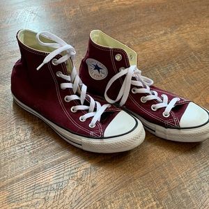 Burgundy High Top Converse